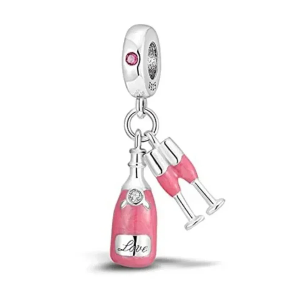 Champagne 925S Charm Compatible with Pandora Bracelet